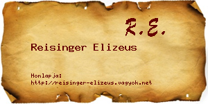 Reisinger Elizeus névjegykártya